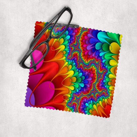 Neon Fractal - Microfiber Lens Cleaning Cloth For Eyeglasses, Cameras, Smartphones & All Screens