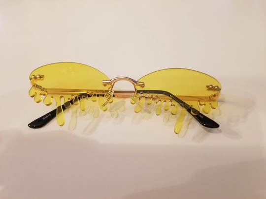 Free Shipping. Black Drip Check Shades & Yellow Shades, Trendy Sunglasses For The Summer Of 2021