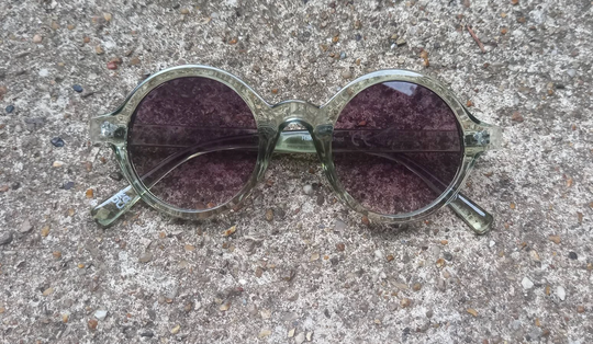 Sunglasses Clear Green 1920S 1930S 1940S Round Style
