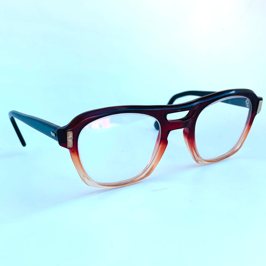 Vintage 2 Bar Red Gradient American Optical Flexi-Fit Ao Safety Glasses - Sunglasses Aviator Frames Motorcycle Scooter