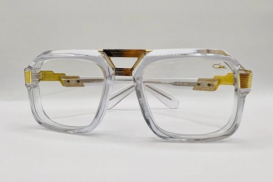 Cazal Crystal Gold Sunglasses Mod 669 Polaroid Lens Transparent Cazal Eyewear