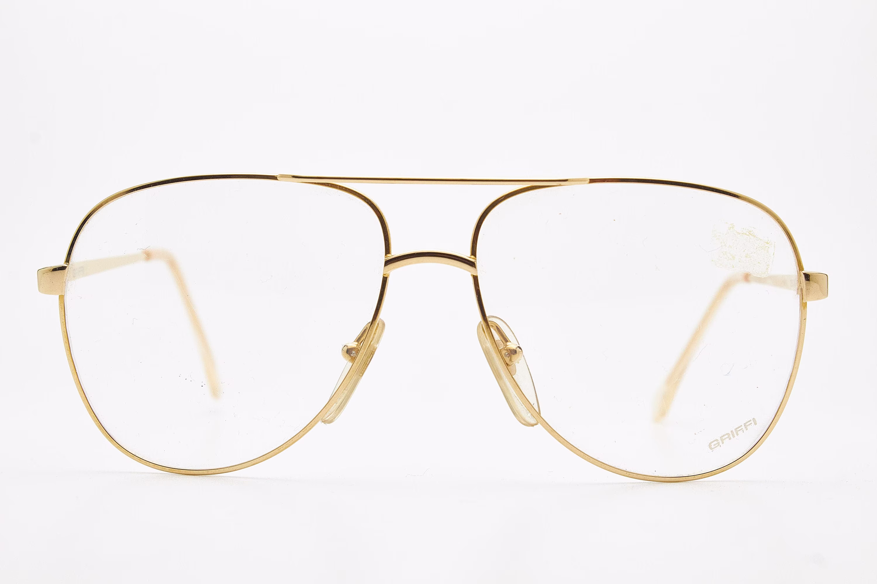 Vintage Man Eyewear Griffi Tecno Gold Plated 18K Oversize Metal Frame Man's Woman Glasses Aviator Elegant Sunglasses Retro 80