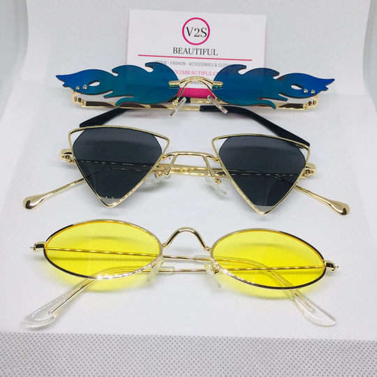Triangle Sunglasses, Fire Flame Oval Retro Small Y2K Sunglasses , Y2K Fashion, 80, S 90S Accessories