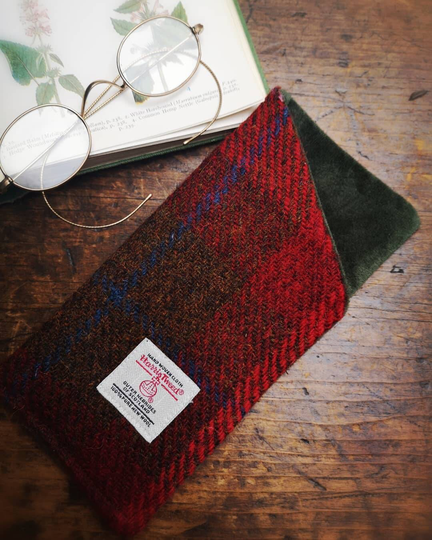 Harris Tweed & Velvet Glasses Case