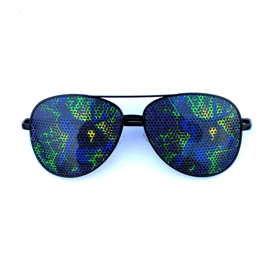 Trippy Dearhead Graphic Aviator Sunglasses | And Other Styles Too