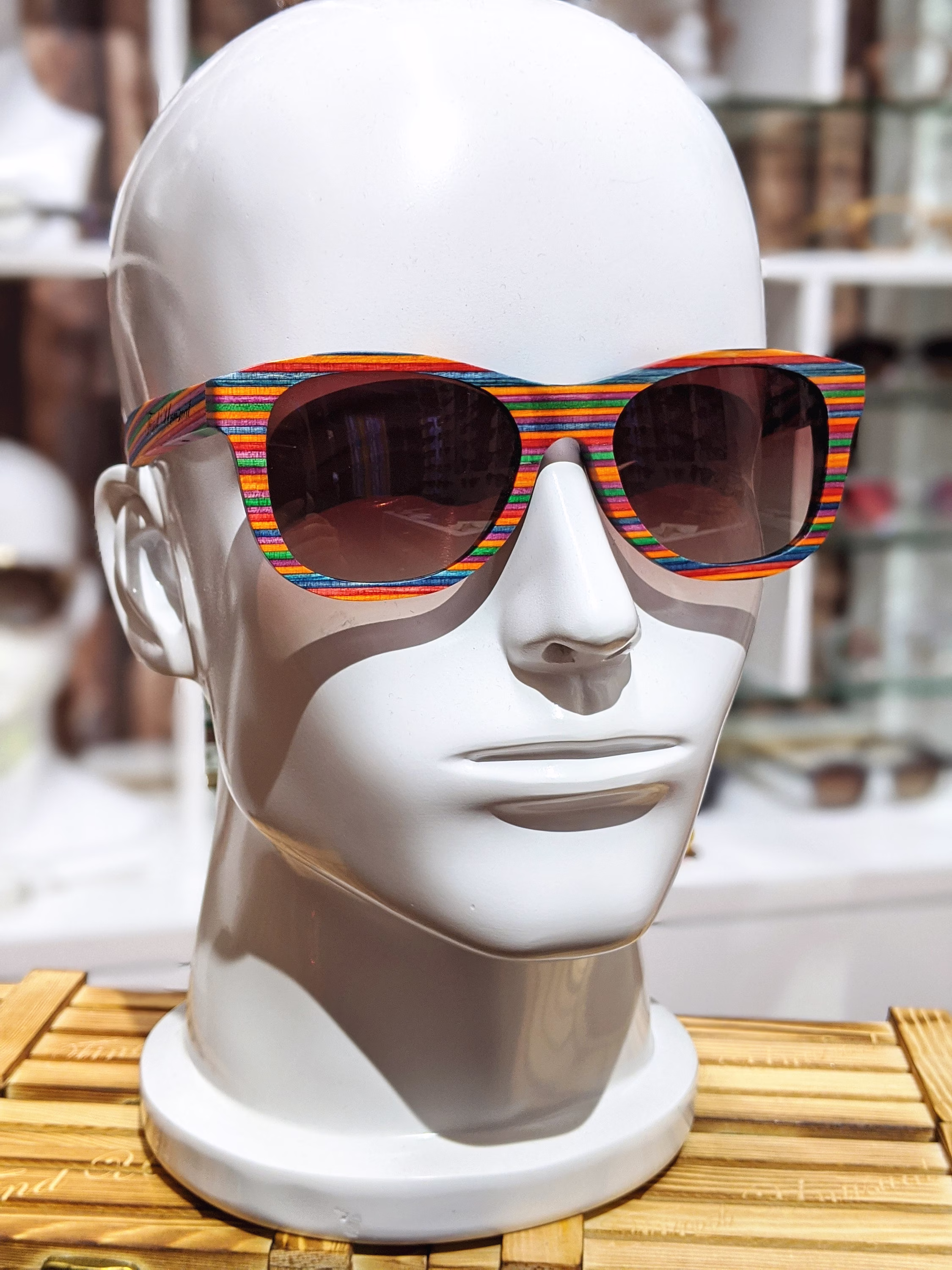 Rainbow Square Wood Sunglasses Prescription Glasses Groomsmen Proposal Eye Frames