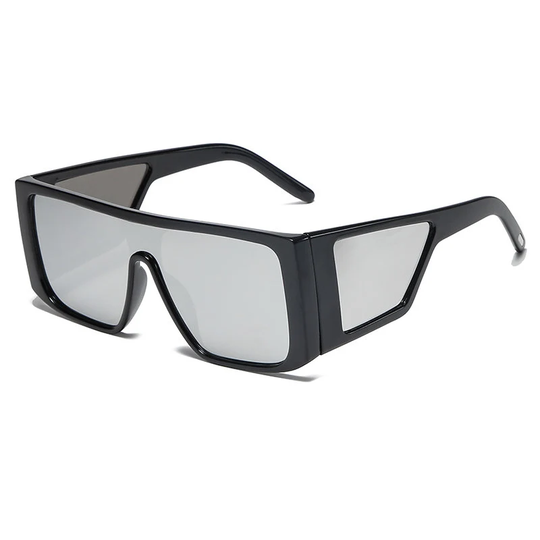 Oversized Unisex Sunglasses - Vintage Retail Wide Groovy Plastic Rectangle Woman Trending