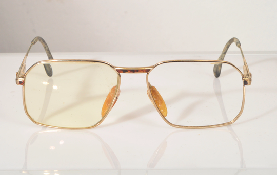 Vintage Zeiss Eyewear, Gold Frame With Brown Pattern Details, Rx-Able Prescription Lens. Rare Piece. Made in Germany