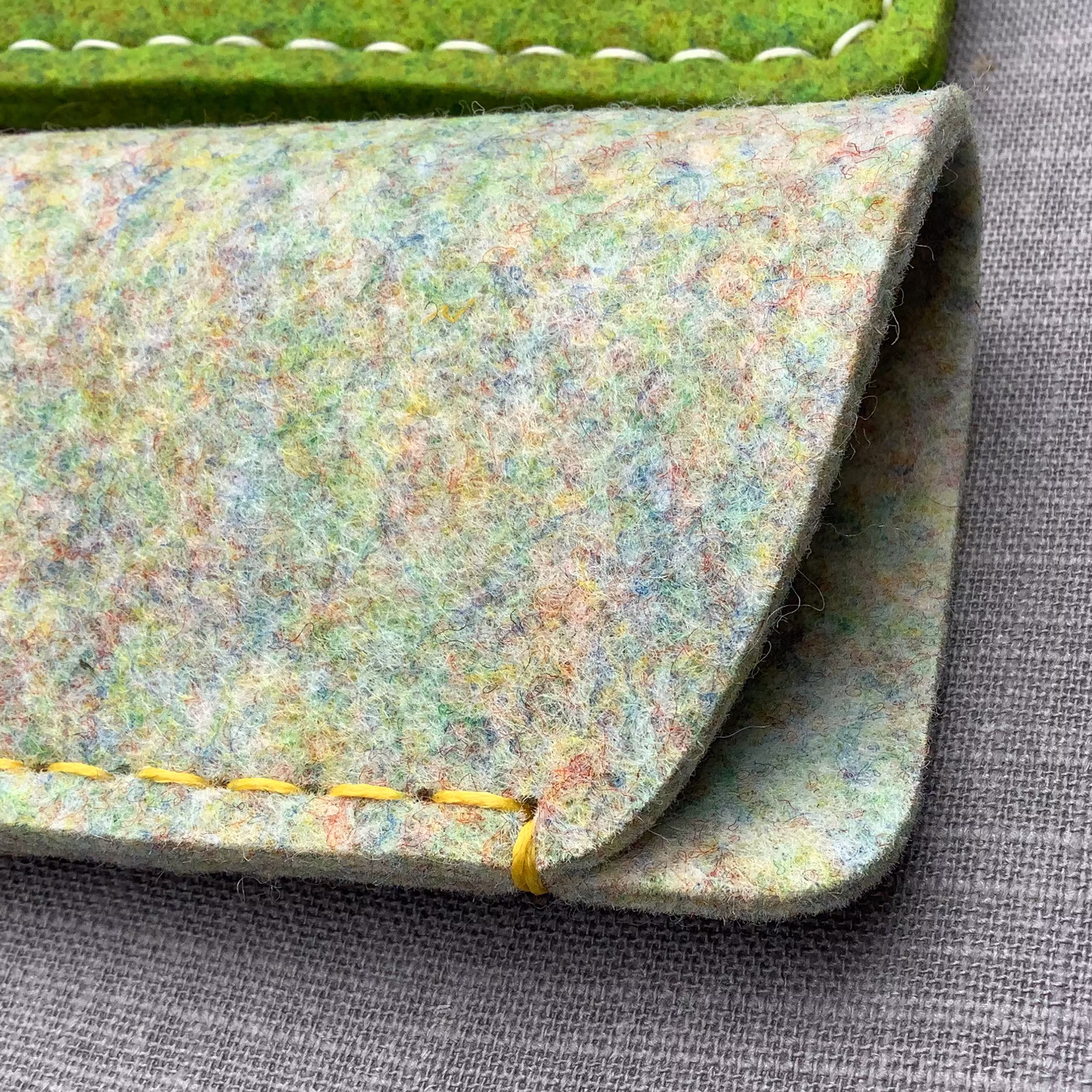 Glasses Case Hand-Sewn in Yorkshire - Hand Sewn Opal Grey Vegan Friendly Non-Wool 100% Recycled Felt