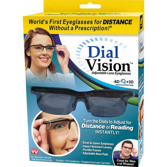 NEW DIAL VISION ADJUSTABLE LENS EYES GLASSSES FOCUS READING TV DRIVING