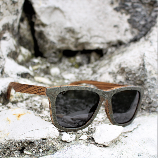 Stone Sunglasses, Zebra Wood Sunglasses With Stone, Wooden Stone Wayfarer Personalised