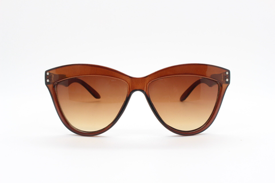 Vintage Y2K Pointed Cat Eye Sunglasses. Womens Transparent Brown Cateye Frame With Thickened Brow. Rockabilly Pin Up Cats Eye. Unused Nos
