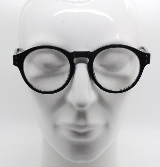 90S Vintage Black Round Glasses. 30S, 20S Style Optical Frames. Prescription Eyeglasses With Clear Lens. Rx Spectacles