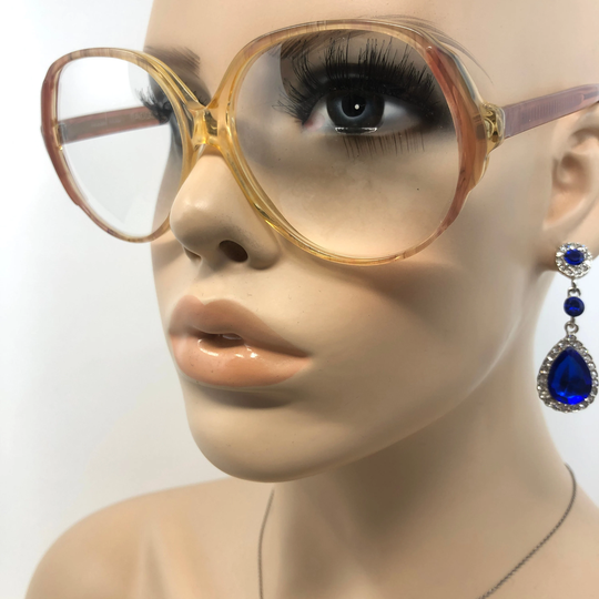 Vintage Oversize Eyeglasses Jacques Esterel Je 117 Glasses Frame Brown Used Eyeglass Frames Retro
