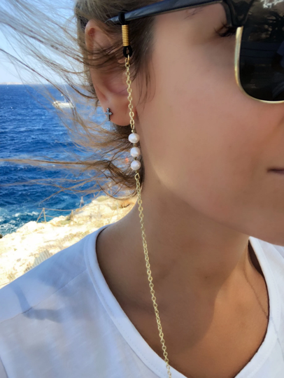 Gold Glasses Chain, Eyeglasses Sunglasses Necklace, Laces For Sunglasses, Sunglass Holder. | Christi-Laces