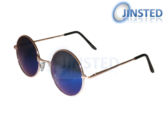Blue Mirrored Teashades Sunglasses With Gold Frame Uv400 Protection Sp001