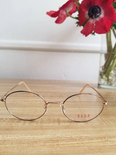 Elle Eyewear 1980S New Old Stock. Mod El2505 Universal Frame Japan . Very Light. Col.gold Dim. 50x18x140