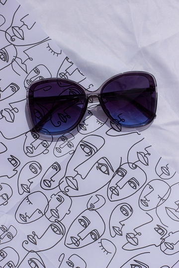 Transparent Blue Super Oversize Butterfly Designer Style Sunglasses