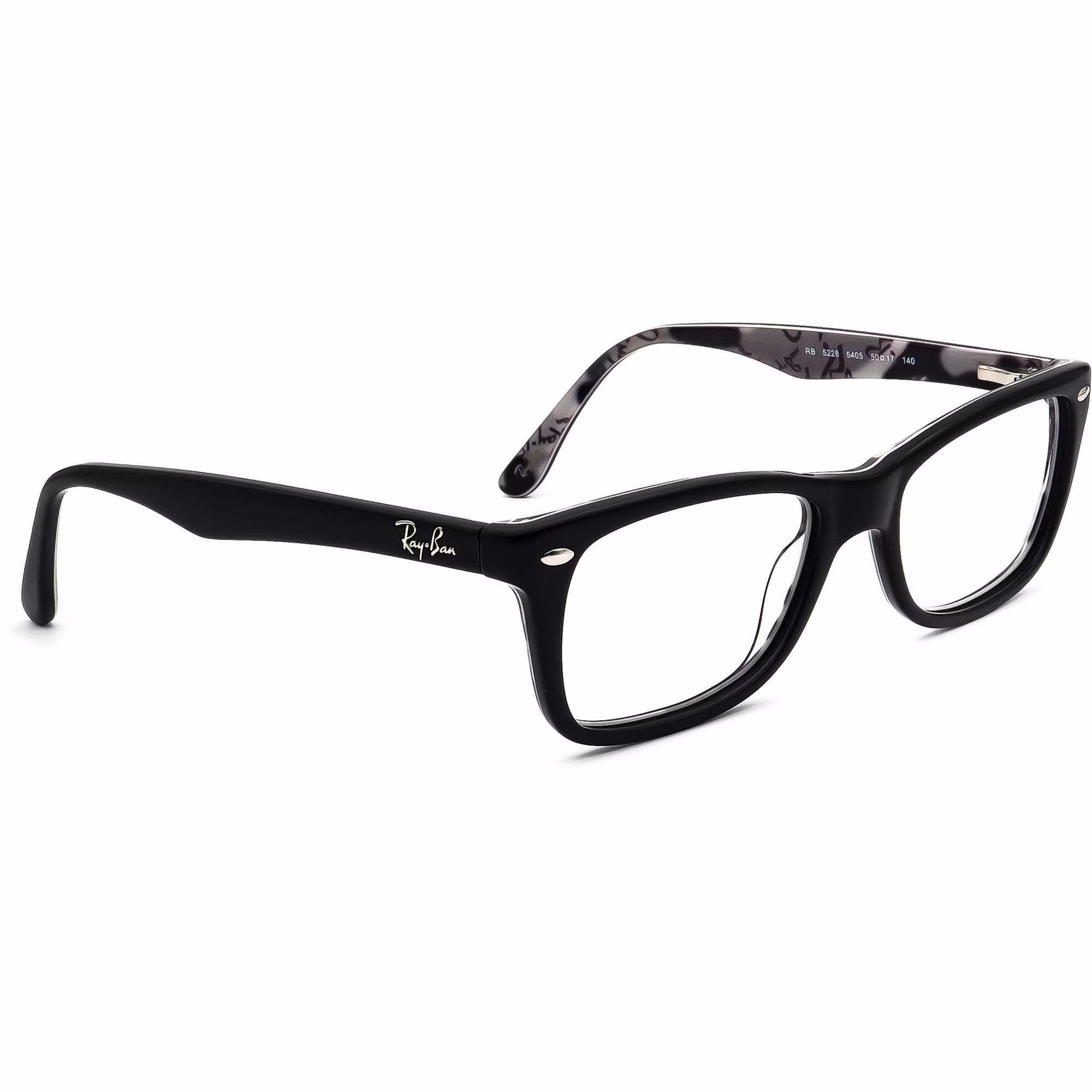 Ray-Ban Eyeglasses Rb 5228 5405 Black On Gray Horn Rim Frame 50[]17 140