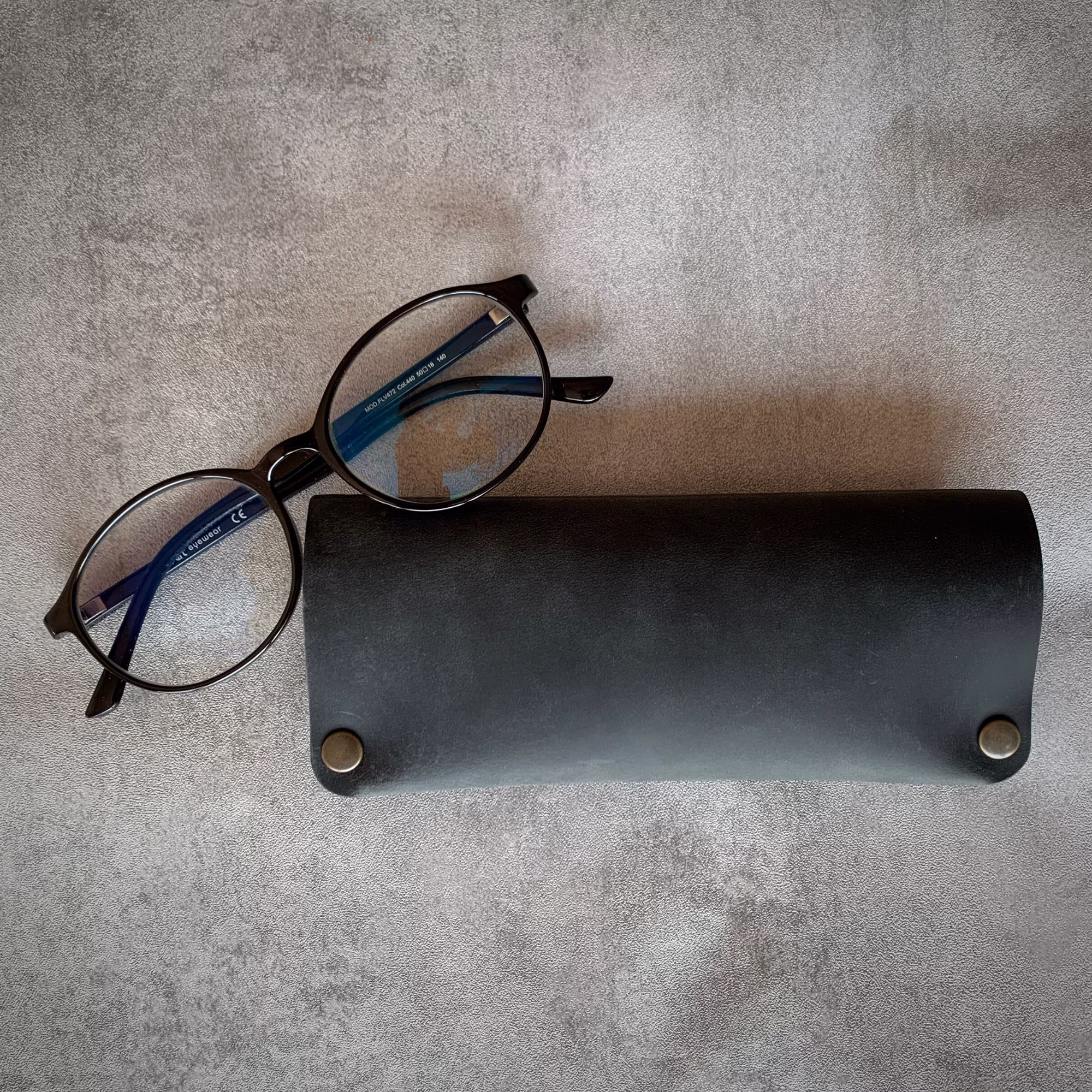 Personalized Leather Glasses Case, Custom Sunglasses Engraved Reading Glass Sleeve, Anniversary Gift For Him & Her