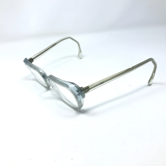 Vintage Eyeglasses Glasses Frame Blue Square Used Eyeglass Frames Retro Unisex Ladies Mens