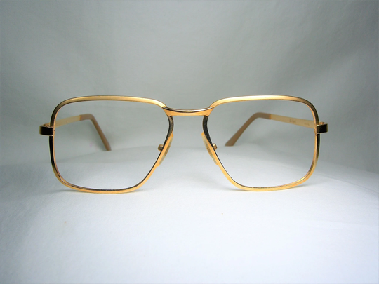 Di Esse, Luxury Eyeglasses, Square Aviator, Gold Plated, Frames, Men's, Women's, Hyper Vintage, Nos, Ultra Rare