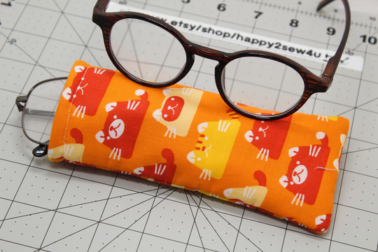 Cats Meow Eyeglass Case Orange Crush Readers Pouch Eyewear Cover