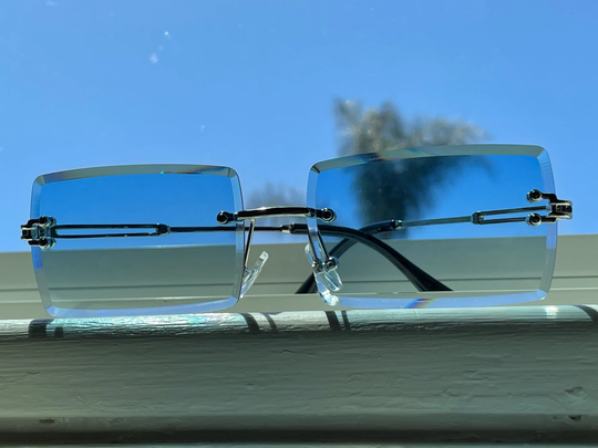 Blue Tinted Square Sunglasses