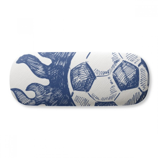 Football Flame Blue Pattern Soccer Glasses Case Eyeglasses Hard Shell Storage Spectacle Box