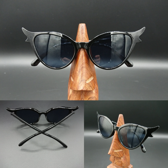 Black Double Tip Cat Eye Sunglasses Gothic 1950S Retro Rockabilly Pin-Up Uv400