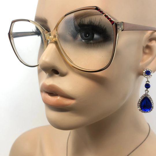 Vintage Oversize Eyeglasses Linda Farrow M623 Glasses Frame Brown Used Eyeglass Frames Retro