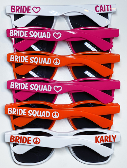 Party Sunglasses, Personalized Wedding Favors, Bachelorette Girls Weekend, Custom
