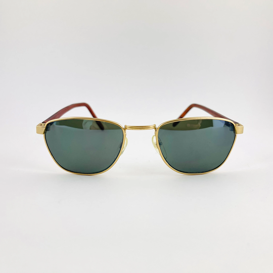 Vintage Mini Gold Metal Frame Square Sunglasses With Mirror Lens