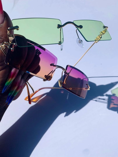Retro Frameless Rectangle Sunglasses