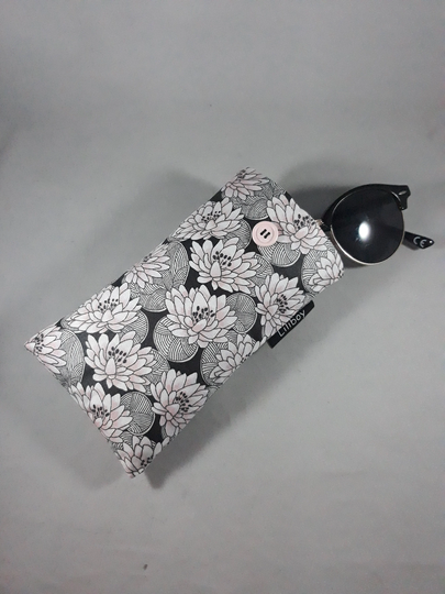 Étui En France/Étui Téléphone Iphone/Samsung/Étui Lunettes /Coton Fleurs/Rose/Noir/Blanc/Cadeau Femme