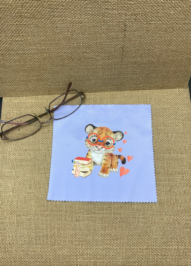 Tiger Wearing Glasses Microfiber Cloth Eye Glass Cleaning Tablet Phone