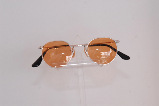 Fulvue Fashion Fresh Sunglasses, Metallic Pentoscopic Face With Orangina Lenses Color, New-York Style, Made in Italy
