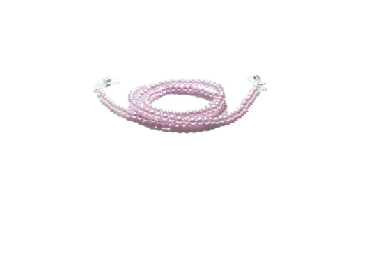 Pink Pearl Eyeglass Lanyard , Eye Glass Holder Keeper 4mm Pearls Beaded