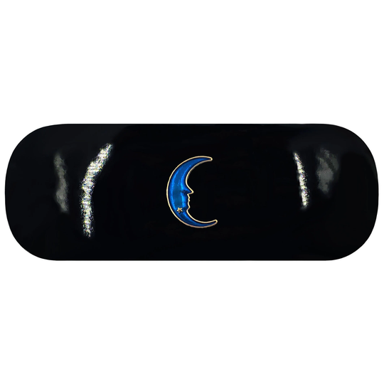 Blue Moon Hard Glasses Case. & Gold Half Spectacle Astrology Celestial Reading Eyeglasses Crescent Birthday Gift