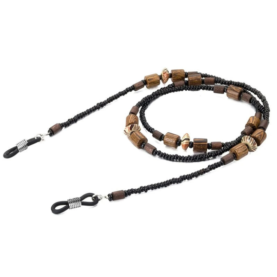 Wooden Beads Beaded Glasses Chain , Sunglasses Lanyard Eyeglass Cord Hanging Neck Strap. Natural Wood Glasses Chain