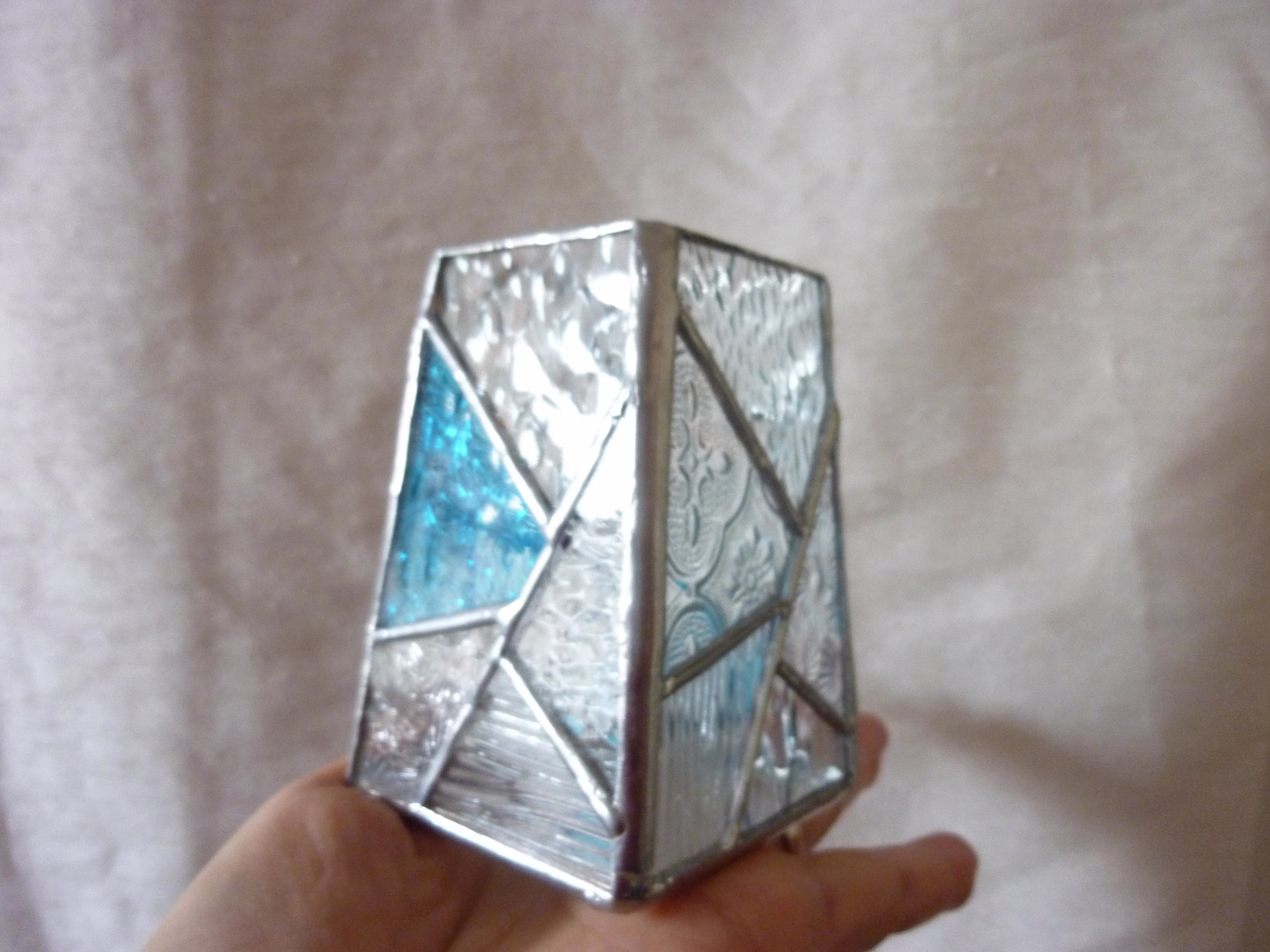 Trapezoid Pen Holder.glass Box. Clear Hloder