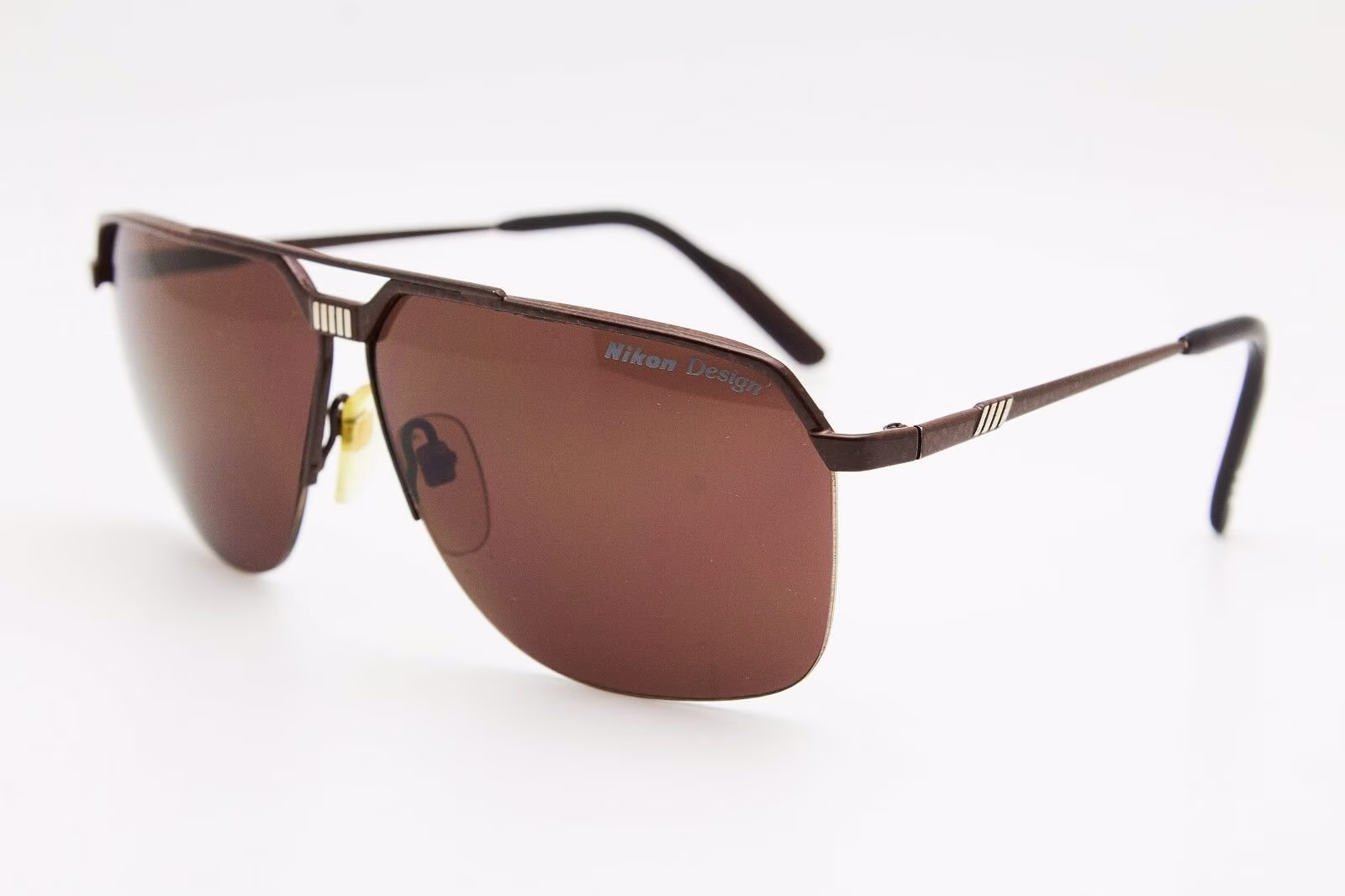 Vintage Man Sunglasses Nikon Design Brown Lenses Occhial Plastic Frame Classis Eyewear Aviator