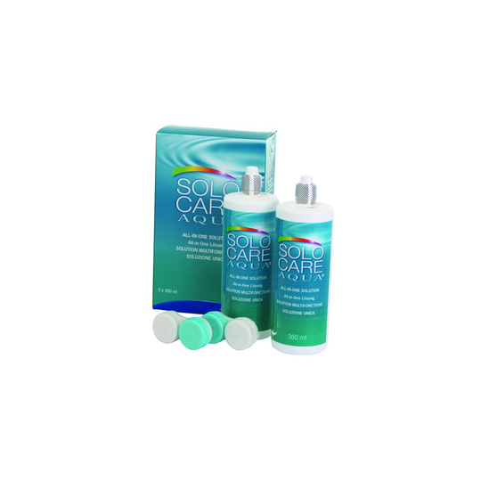 Solocare Aqua 2 x 360ml All In One Solution for Soft Contact Lenses