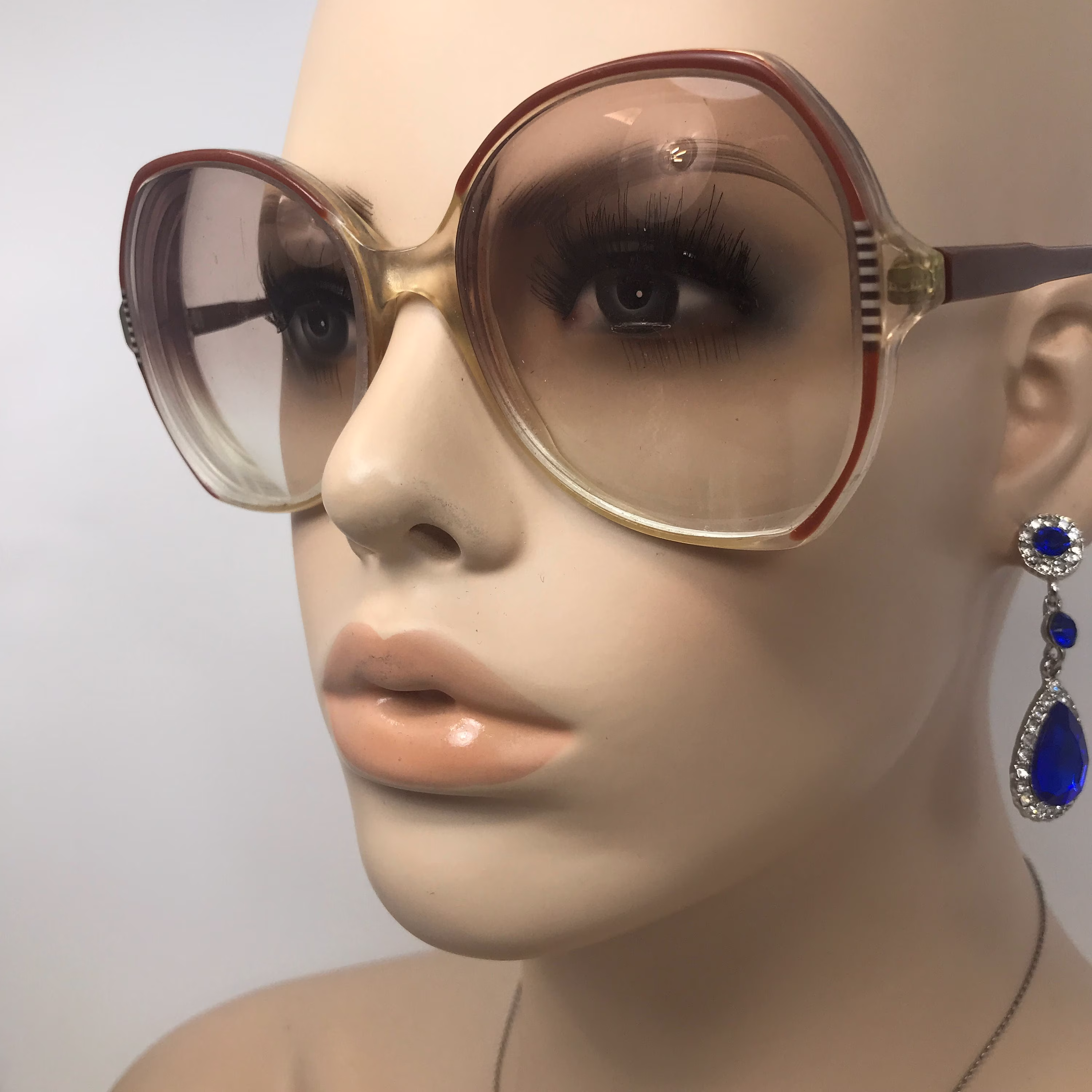 Vintage Oversized Butterfly Eyeglasses Sophie Glasses Frame Brown Used Eyeglass Frames Retro