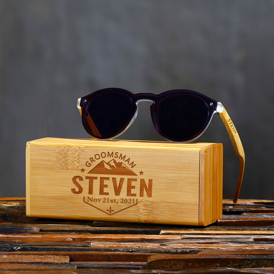 Groomsmen Gifts Personalized Gift Custom Engraved Sunglasses Wood Best Man For Him