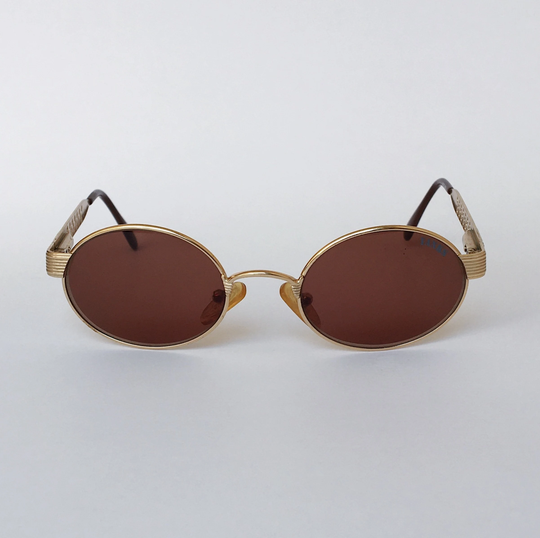 Yanks Vintage Oval Sunglasses Panto Gold Frame 90S Nos - Men's & Women's