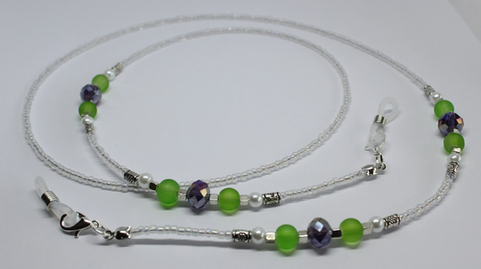 Suffragette Colours Glass Beaded Handmade Eye Glasses Chain, Design Spectacles Holder, Sunglasses Gift For Her