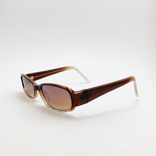 True Vintage 90S Transparent Rectangle Brown Deadstock Sunglasses