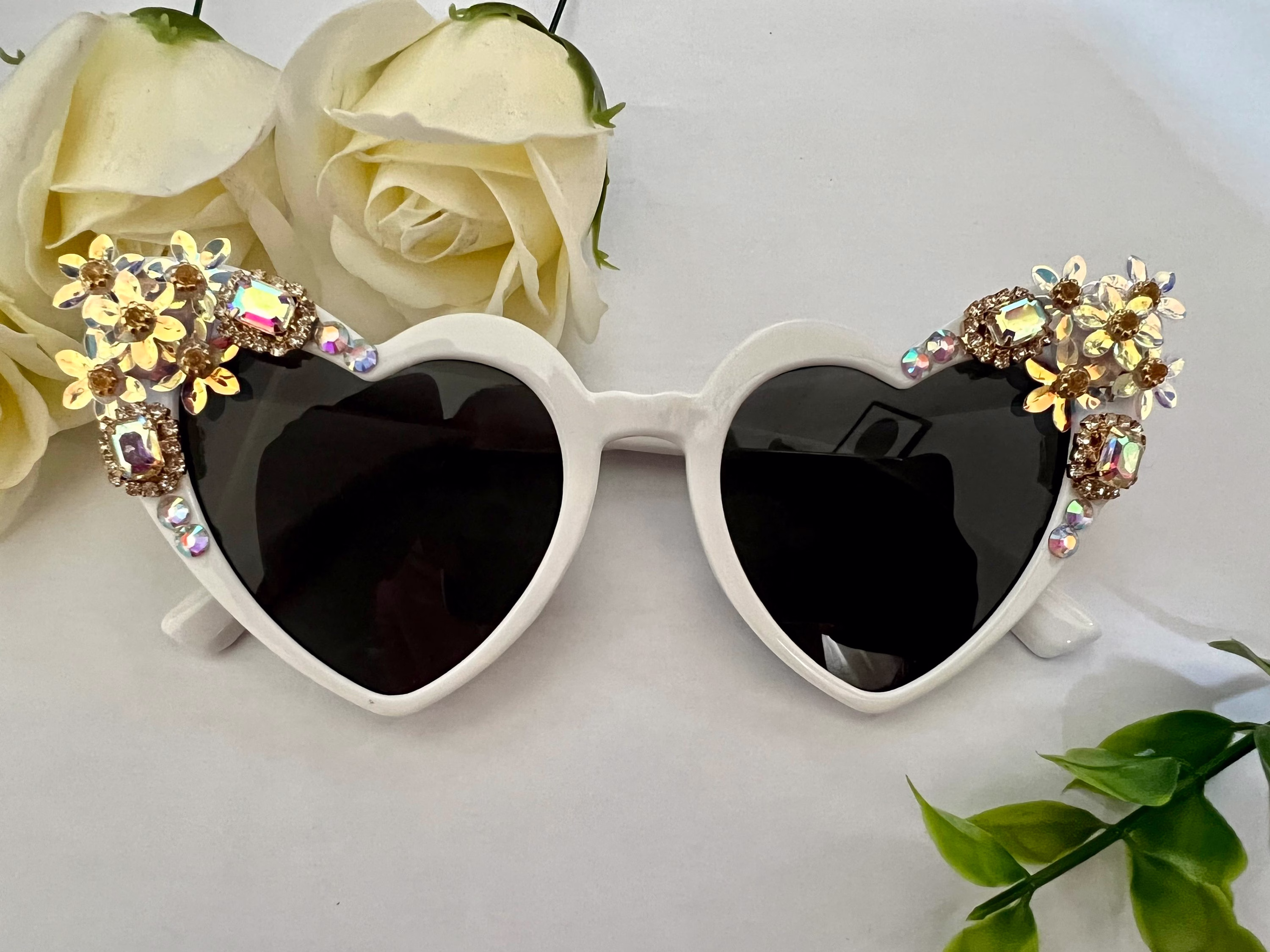 White Heart Statement Sunglasses