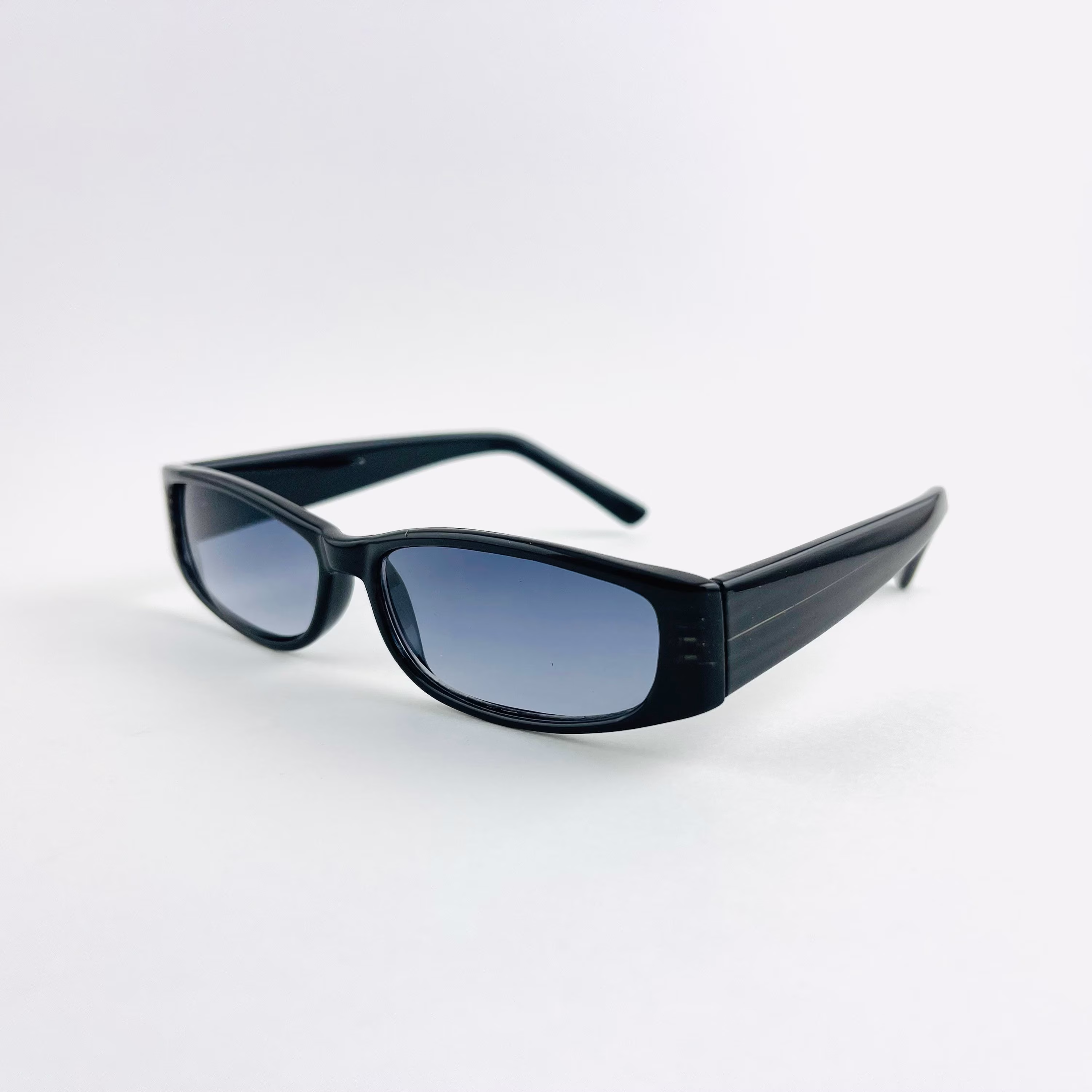 Vintage 90S Slim Rectangle Blue Lens Sunglasses | Authentic Deadstock Sunglasses